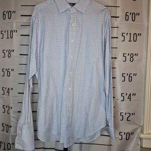 Polo Ralph Lauren Light Blue and White Plaid, French Cuff Shirt 127/10